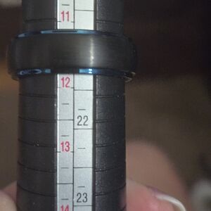 Tungsten Carbide Black With Blue Trim Wedding Band